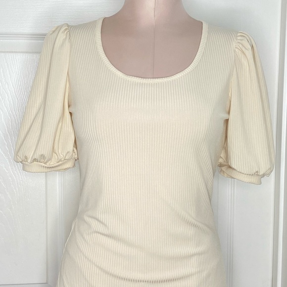 Rachel Parcell Ivory Ribbed Blouse Top Sz S - Picture 8 of 11